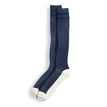 CUSHIONED OTC HEALTH SOCK BLUE W/WHITE FOOT