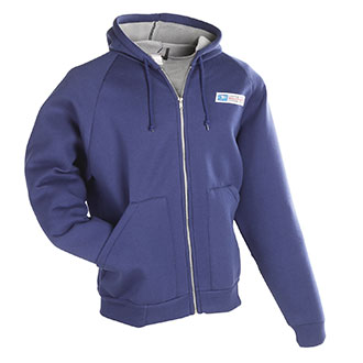 Zip Front Hooded Postal Sweatshirt for Mail Handlers and Mai